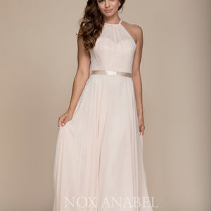 High Neckline Sleeveless Long Evening Dress Y102P